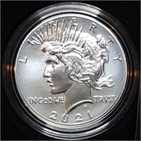 2021 Peace Silver Dollar BU Mint in Box
