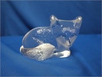 Fox paperweight, signed, 5 X 3.5"H