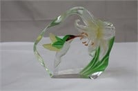 Cut glass decorative paperweight, 6.25 X 5.25"H