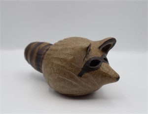 Signed H Bailey Racoon Art Pottery