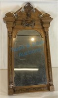 Carved  Victorian walnut mirror