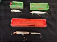 Lot of 3 Rapala Fishing Lures w/ Original Boxes
