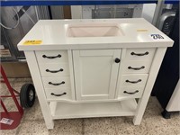 36" VANITY W/GRANITE TOP (FEW SCUFFS ON LEGS)