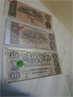 Confederate $5 & $10 Bills, & $10 Canal Bank - New