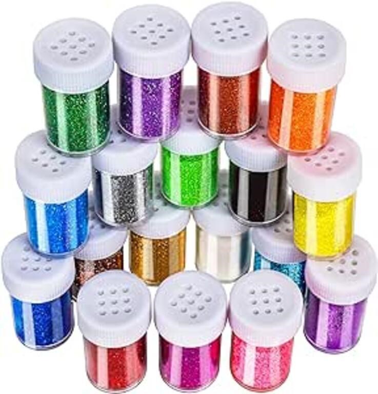 LEOBRO 18 Pack Glitter, Resin Glitter Shake Jar,