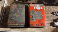 Atlantic Motor Oil and Coleman Fuel Cans Empty
