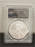 2023 pcgs ms70 american silver eagle first strike