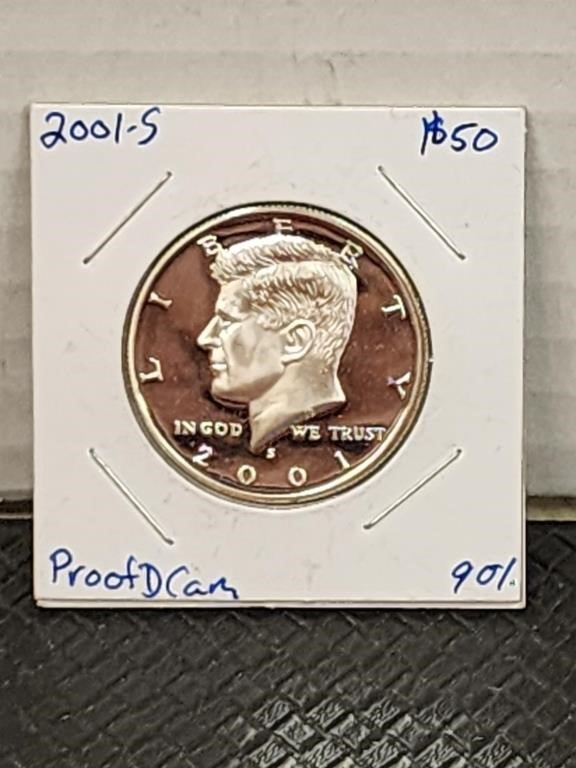 2001S silver Kennedy half dollar