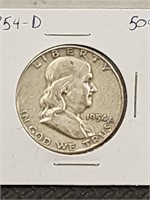 1954D Franklin half dollar