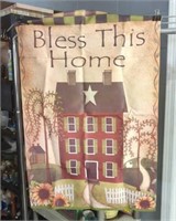 Large Primitive Bless This Home Garden Flag 24x35