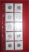 (10) Buffalo Nickels 1920P to 1937S Mix