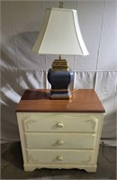 French Maiden 3-Drawer Dresser & Lamp
