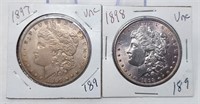 1897, ’98 Silver Dollars Unc.