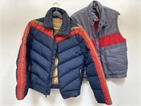 Pair of vintage down filled jacket & vest