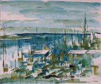 Alfred Birdsey 15x18 WC Bermuda Sea Village