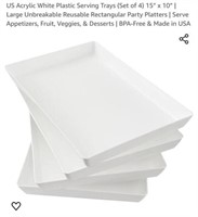 MSRP $25 Set 4 Plastic Serving Trays