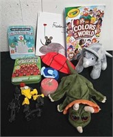 Plush animals, coloring and activity books