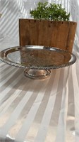 Wm Rogers Silver Plate Pedestal Cake Stand w/