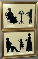 2 framed silhouettes of Auguste Edouart ca. 1838;