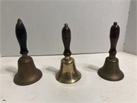 (3) Vintage School Bells