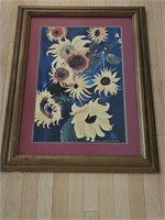 Mixed Media Framed Sunflowers Picture