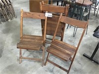 4 WOODEN FOLDING CHAIRS