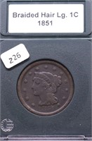 1851 LARGE CENT VF