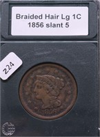 1856 LARGE CENT VF