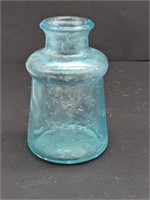 Teal Ink Well Bottle Patented 1883