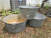 Lot of 3 stainless vintage buckets