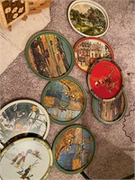 (9) antique trays