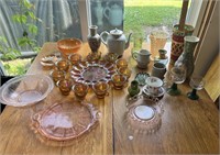 Assorted Colored Glassware & More