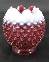 Fenton Cranberry Opal Hobnail Rose Bowl