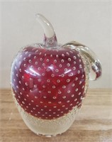 Hand Fashioned Crystal Art Apple Glass