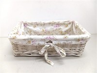 Rectangle wicker basket fabric lined