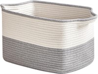 Rope Basket (15x10.2x9.1) 1Pk White&Grey