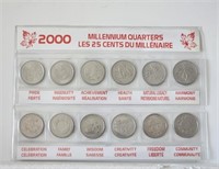 2000 Millenium  25 cent Set