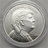 45TH PRESIDENT 1 OZ SILVER ROUND DONALD TRUMP