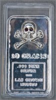10 Grams Silver Bar with Rubies in Good