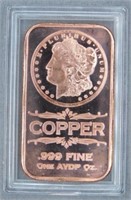 Fine Copper Morgan Bar in Good Condition.