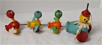 Vintage Fisher Price Duck Family Pull Toy