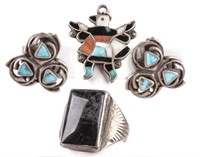 Jewelry Sterling Silver Ring, Earrings & Pendant
