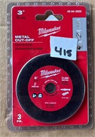 Milwaukee Metal Cut Off discs, 3", 3pk