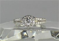 TSARINA DIAMOND RING HALO MOUNT 14 K WG TW .9 CT