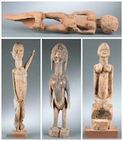 4 African style figures, 20th century.