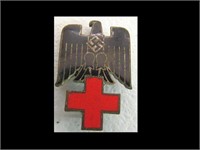 NAZI RED CROSS HAT BADGE OR PIN