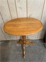 Wooden Tripod Pedestal Side Table