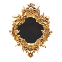Italian style wood and composite gilt mirror