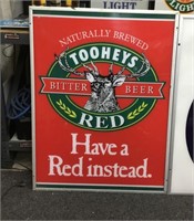 Original Tooheys Red beer sign approx 110 x 80 cm