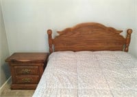 Knotty Pine Bed and Night Stand